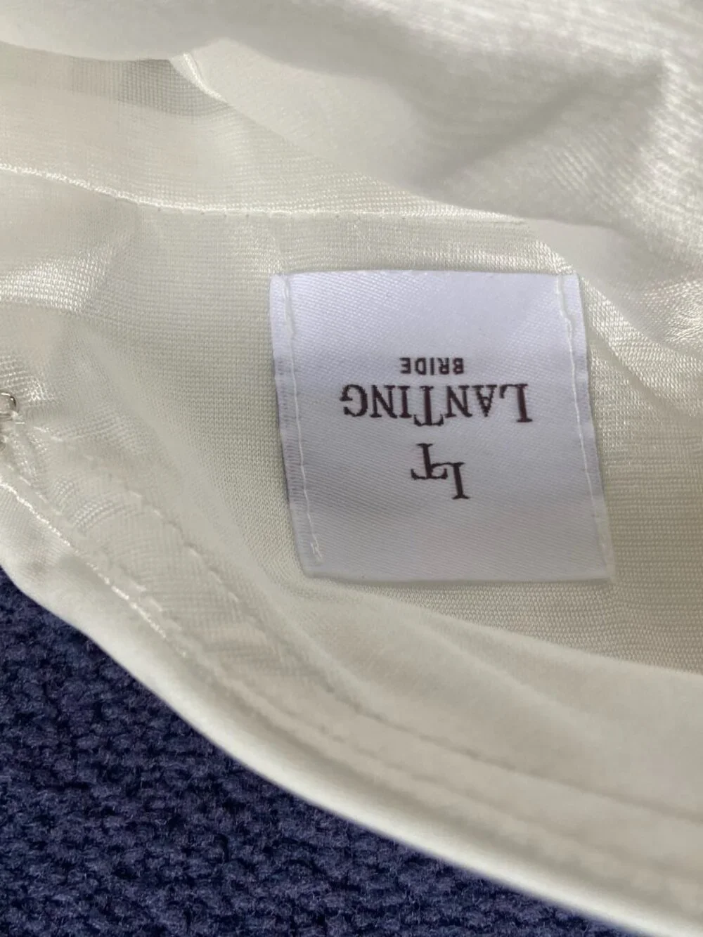 NWT Lanting Bride White Mermaid Wedding Dress | Sleeveless Satin Bridal Gown - Picture 4 of 7